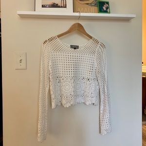 4Si3nna Crochet Knit Lace Top